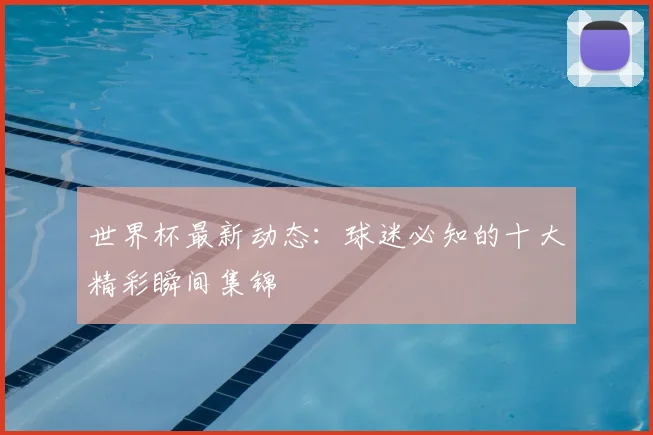 世界杯最新动态：球迷必知的十大精彩瞬间集锦